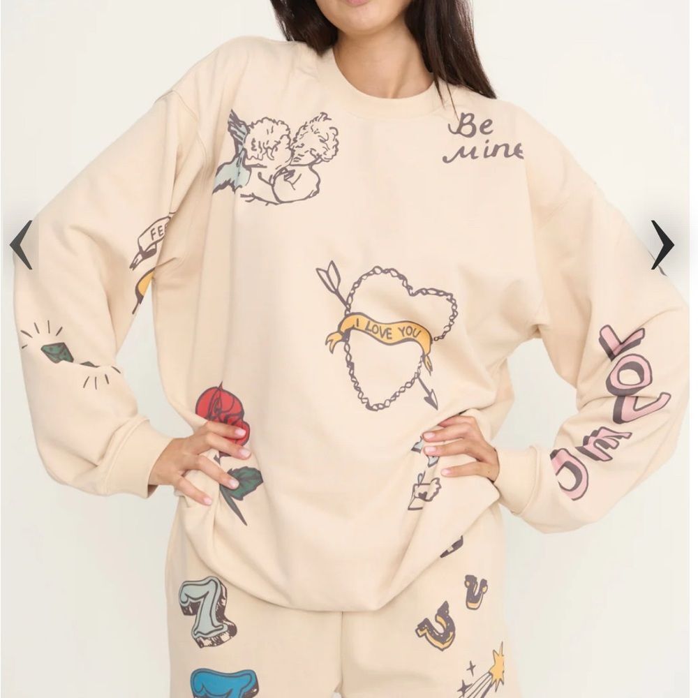 Sold Out Mayfair "Feeling Lucky" reversible Crew Neck - cloud